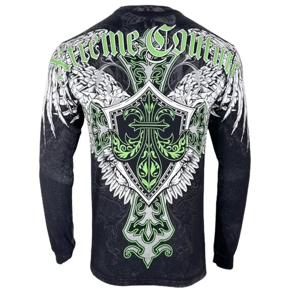 Xtreme Couture by Affliction Men's T-Shirt Long View Biker Cross S-5XL - Picture 3 of 8